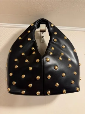 NWOT Dolce Vita Dahlia Studded Hobo HandBag Black Stella with Gold Accents thumbnail 3
