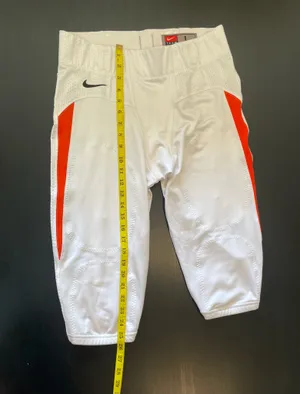 Nike Men’s White and Orange Padded Football Pants ( Large) thumbnail 2