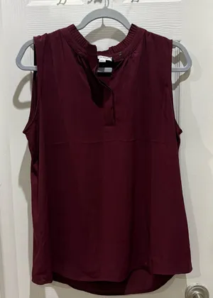 Calvin Klein Maroon Sleveless Blouse thumbnail 1