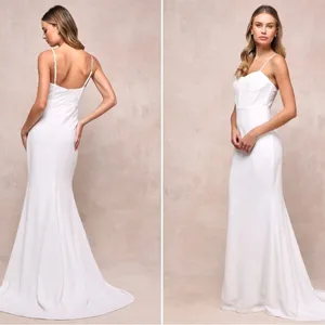 LULU's Wedding Bridal Elegant Sexy Corset Bustier Sophisticated Maxi Gown thumbnail 3