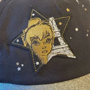 Disneyland Paris Is Magical Black Gold Glitter Tinkerbell Adult Hat‎ Cap NWT thumbnail 2