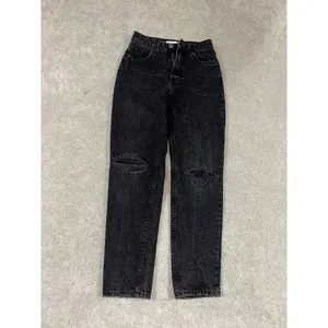 zara‎ black straight jeans distressed size 0 EUC thumbnail 2
