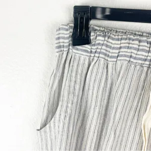 NEUTRAL GROUND Blue Striped High Rise Elastic Drawstring Waist Pants Small Boho thumbnail 8