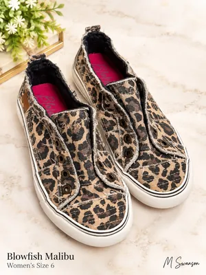 Blowfish Malibu Leopard Print Canvas Slip-On Sneakers Women’s Size 6 GUC thumbnail 1