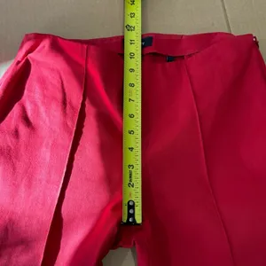 Theory $265 Women's Alettah Approach Cropped Pants‎ Crimson Red Size 6 Ankle Zip thumbnail 11