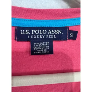 U.S. Polo Assn.‎ S Pink V-Neck T-Shirt Women's Luxury Feel Short Sleeve thumbnail 4