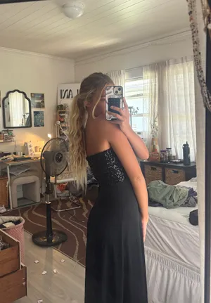 Black Tie Black Sequin Dress thumbnail 4