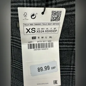 Zara Woman NWT Double Breasted Gray Checkered‎ Blazer Jacket Size XS thumbnail 4