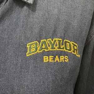 American Vintage Vintage‎ Port & Company Baylor Bears Denim Shirt Button Down Collegiate Size XL thumbnail 3