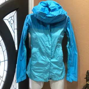 Marmot blue full zip windbreaker hooded jacket thumbnail 2