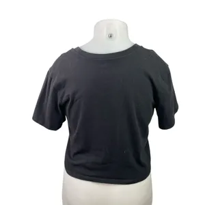 Vans Off The Wall Women's Black Short Sleeve Boxy T Shirt Tee Crop Top Size M thumbnail 3