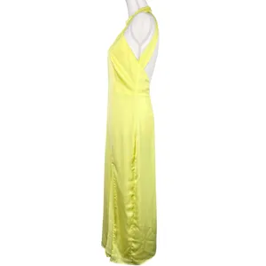 Lulus Women’s Open Back Yellow Halter Dress Size Medium thumbnail 7