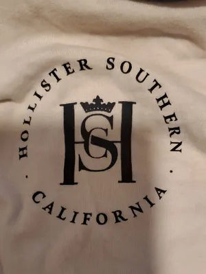 Hollister Black and White Split Hoodie Crop Top thumbnail 3
