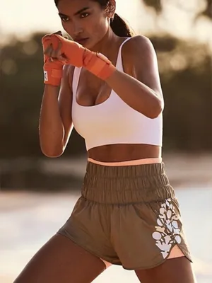Free People Movement The Way Home Shorts in Mushroom thumbnail 1
