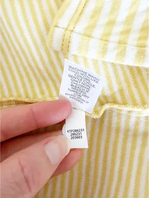 J Jill Split Neck Collared Pullover Striped Sweater Lemoncream Size XS Preppy thumbnail 6