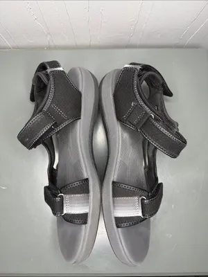 Clarks Cloudsteppers Black Gray Sport Sandals thumbnail 4