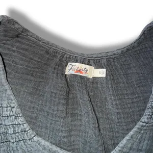 Faherty Women's Gray Gauze V-Neck Sleeveless Tunic Top Size S Organic‎ Cotton thumbnail 3