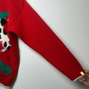 VTG 80s Karen Scott Women Angora Sweater S Red Dalmatian Dog Holiday Christmas thumbnail 5