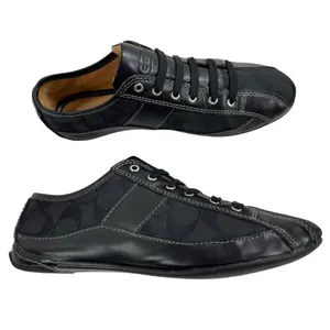 Coach Suee Black Monogram Canvas/Leather Lace-up Comfort Sneakers Size 6.5 thumbnail 4