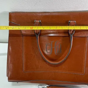 CLUCI Briefcase Work Bag Purse Brwn Shoulder Vegan Leather Laptop Padded Pocket thumbnail 3