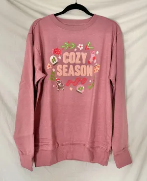 New Berry "Cozy Season" Christmas Winter Graphic Sweatshirt Size L thumbnail 1