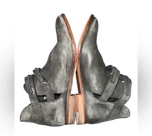 Free People Braeburn Leather Boho Booties Ankle Boots Size 37 7 thumbnail 5