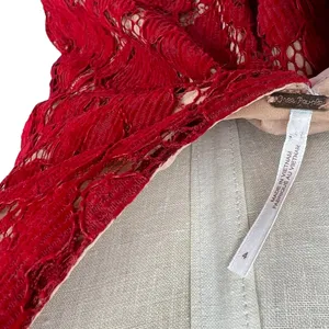 Free People Dangerous Love Lace Mini‎ Dress Red V Neck Low Back US 4 thumbnail 12