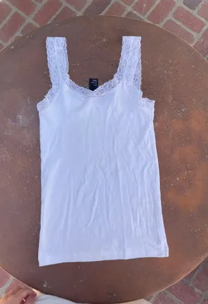 H&M Basic white lace tank thumbnail 2