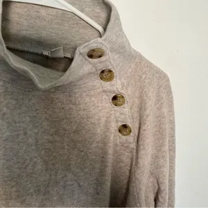 J. Crew Factory Women's Size Small Wide Button-Collar Tunic Sweatshirt Oatmeal thumbnail 8