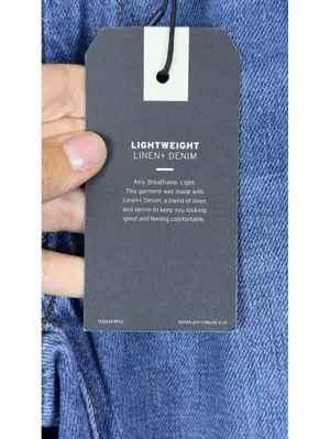 Levi’s Premium Baggy Dad Lightweight Linen Denim Jeans Heavy Check 25x30 NWT thumbnail 8
