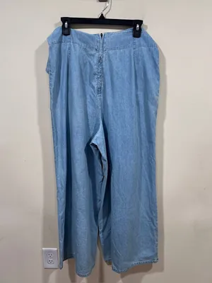 NWT Free People Size LARGE Sasha Convertible Wide Leg Jeans Pocket Jumpsuit thumbnail 6