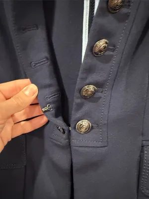 White House Black Market Navy Military-Style Double-Button Blazer‎ est large thumbnail 3