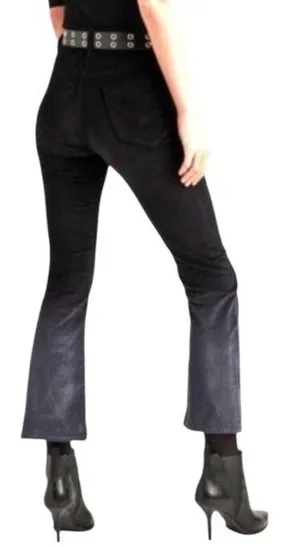 Hudson Pants Women 30 Black Gray‎ Ombre Holly High Rise Crop Flare Velvet NWT thumbnail 2