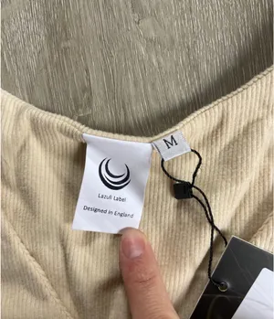 Gymshark NEW Lazuli Label Cream ribbed Crop Top medium thumbnail 2