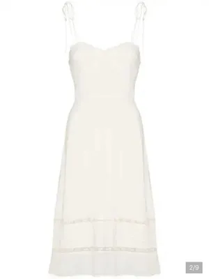 NWT Reformation Ronan Midi Dress Lace Ivory Tie Strap sz 4 thumbnail 9