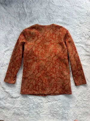 Vintage Fire Islander Jacquard Blazer Jacket Burnt Orange Medium thumbnail 6