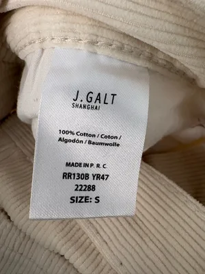 John Galt White Corduroy Straight Leg Jeans with‎ 5 Pockets Size Small Cream NWT thumbnail 12