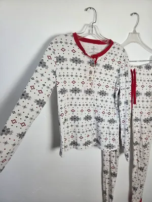 Honest Company Women's Thermal Henley Family Christmas Pajamas Top Pants Small thumbnail 2