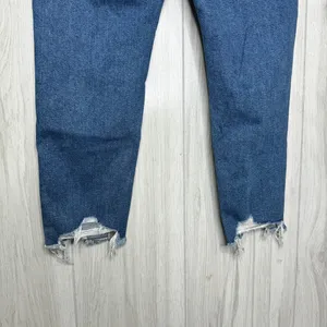 NWT American Eagle Stretch High Rise Ripped Mom Jeans Indigo Shatter 6 Short thumbnail 7