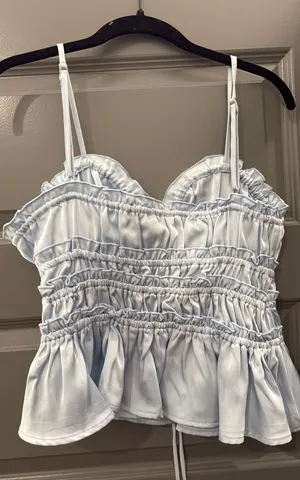 Silk Blue Top Size M thumbnail 1