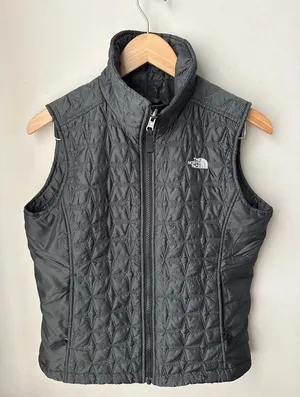 The North Face Gray Quilted Insulated Vest Floral Small thumbnail 1