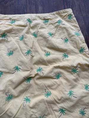 Talbots Petites Women’s Sunny Yellow Embroidered Palm Tree Mini Skirt- Size 4 thumbnail 5