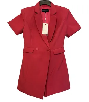 Endless Rose Short Sleeve‎ Blazer Romper Size Medium Fuchsia Pink JJ1673P NWT thumbnail 1
