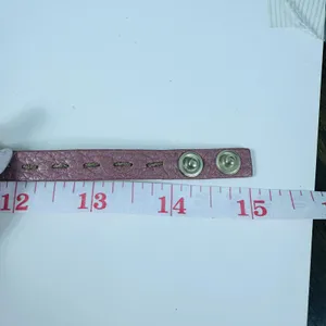 Fendi Pink Leather Selleria Wrap Bracelet 7in Gold Tone Logo Snap Designer thumbnail 9