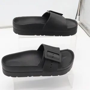 Unbranded Sandals Womens 6 Slide Platform Black Buckle Lightweight Excellent thumbnail 2