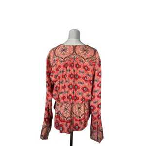 Free People NWT Hibiscus Falling For You Blouse Boho Wrap‎ Top Size M thumbnail 3