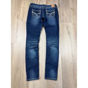Y2K Low Rise Red Camel Scarlett Skinny Jeans Thick Stitch Embroidered Size 9‎ thumbnail 5