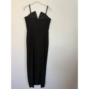 Betsy & Adam Black Tux Detail Strapless Column Gown Size 10 $239 NEW thumbnail 12
