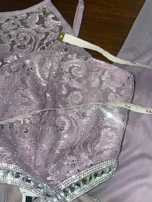 NWT Prom Dress Size 7 Lavender Sequin Lace Rhinestone Formal Homecoming Gown thumbnail 5