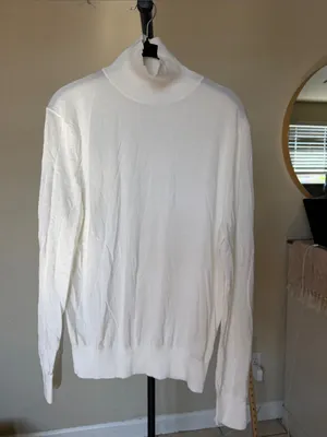 HOUSE OF CB 'Angel' Ivory Silk + Wool Roll Neck Sweater/Size S NWOT thumbnail 3